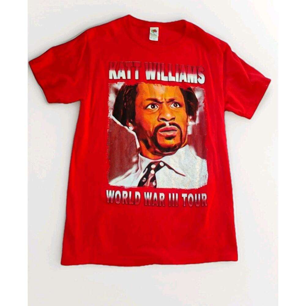 Women's Small Red Cotton Katt Williams World War III Tour T Shirt Small